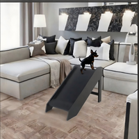 Verstellbare Hölzerne Haustierrampe mit Sicherheitsgeländern Rutschfeste Traktionsmatte Faltbar für Bett Couch Sofa Heim Innenbereich