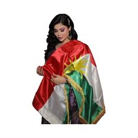 Drapeau du Kurdistan HaniHani 150x90cm avec soleil doré et franges - Symbole de la liberté, de l'unité et de la fierté - Biji Kurdistan Chine Événements patriotiques