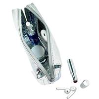 Trousse de Maquillage PVC Brillante Argentée Royal Fair Personnalisée, Ensemble de Pochettes en Polyester, Sacs de Rangement Imperméables pour Maquillage pour Femmes
