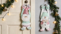 Großhandel Niedliche 40cm Weihnachtswichtel und Schneemann Türanhänger für Feiertagsdekoration und Geschenke