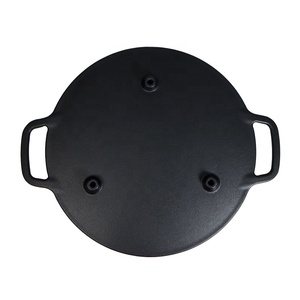 Portable Non-Stick Pre-seasoned Cast Iron Campfire Griddle Round Iron <strong>Grill</strong> <strong>Pan</strong> for Outdoor BBQ Cooking - Product Image 5