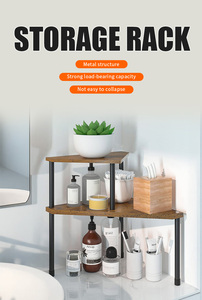 ชั้นวางเคาน์เตอร์ครัวสามชั้นสไตล์คันทรีสำหรับวางเครื่องปรุงและบาร์กาแฟสำหรับวางบนเคาน์เตอร์ในห้องน้ำ - Product Image 4