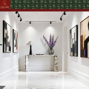 Mesa de Entrada Moderna em Mármore Calacatta Viola da GOLDKING, Pedra Branca com Veios Lavanda, Feita Sob Medida para Decoração de Hall de Luxo - Product Image 5