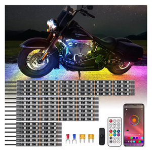 ハーレーダビッドソンアクセサリー用16PCSモーターサイクル<span class=keywords><strong>LED</strong></span>ライトキットRGBICチェイスエフェクトAPPコントロールストリップライト防水 - Product Image 1