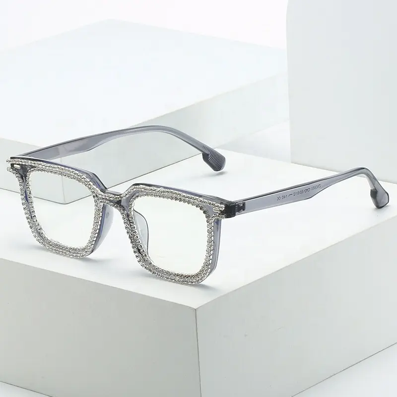 2022ダイヤモンドPC絶妙なメガネを備えた新しい正方形の眼鏡フレーム
