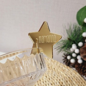 ป้ายอะคริลิกรูปดาวสำหรับแก้วไวน์ ลายฮันนี่แอนด์สวีทเนสส์ สีทอง ตกแต่งงานแต่งงาน ป้ายตกแต่งเค้ก อุปกรณ์ตกแต่งสถานที่ - Product Image 1