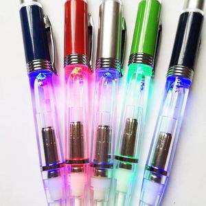 Stylo publicitaire LED lumineux avec logo, en plastique, multicolore, rétractable, avec corps transparent, pour usage promotionnel - Product Image 4