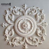 Ornement de plafond GRG avec motif en relief, rosette GRG en plâtre renforcé de fibres de verre pour chambre à coucher et salon