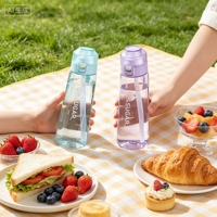 Bouteille populaire, écologique et sécurisée, anti-fuite, avec couvercle à ouverture rapide, idéale pour le camping, le sport, l'école, la randonnée, les voyages et la course à pied.