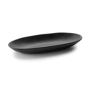 Piatto da portata ovale nero con finitura opaca - Product Image 1