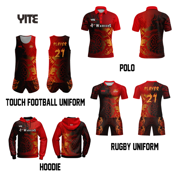 Personnalisé NZ Respirant Hommes Rugby Uniforme Ensemble Sublimer Rouge Rugby Chemise Rugby Équipe Jersey Uniforme