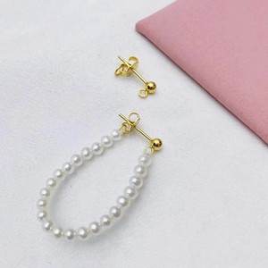 Accessoires en perles DIY, clous d'oreille en argent S925 avec support vide, perles rondes de 3 à 5 mm, boucles d'oreilles tendance pour femmes, modèle 22468DIY - Product Image 3