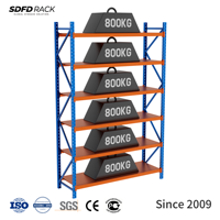 Étagère de stockage industrielle robuste réglable, système d'étagères à palettes multi-niveaux en acier, capacité de charge élevée de 800 kg, étagères métalliques pour entrepôt