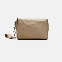 Sac de rangement en papier kraft lavé écologique pour trousse de toilette portable, sac de shopping et trajets quotidiens