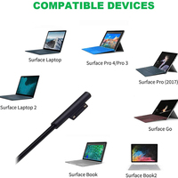 Chargeur d'ordinateur portable Premium 65W pour Microsoft Surface Pro 8/7 + /7/6/5/4/3/X, chargeur d'ordinateur portable 15V 4A USB pour Surface Go/Surface Book