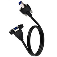 Cable de impresora USB 3.0 B macho a B hembra con tornillos de bloqueo para escáner de computadora