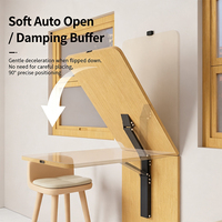 Table pliante murale rétractable pour ordinateur portable, petite et pliable, avec mécanisme d'écriture et de suspension intégré à un côté