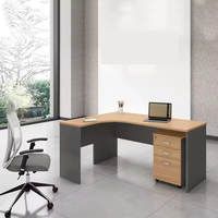 Table d'ordinateur de bureau longue en forme de L, moderne et simple avec tiroir, armoire de rangement