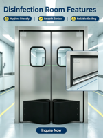 Porte battante industrielle à double battant en acier inoxydable 304 pour supermarché, usine alimentaire, restaurant, entrepôt