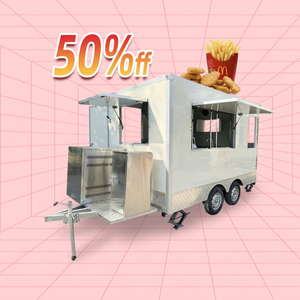 Street Fast Food Pizza Cart Fiberglass Ice Cream <b>Machine</b> for Hamburger Fries Fried <b>Crepe</b> Chips Mobile Kitchen Trailer for Sale - Product Image 1