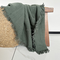 Meilleures ventes : Jetés en lin 100% à franges, couvertures en lin de Belgique, couvertures épaisses en gaze, couvertures de lit, décoration intérieure