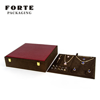 Boîte à bijoux Forte Hi end, boîtier de rangement en cuir de Crocodile pour bijoux, grand ensemble boîte à bagues