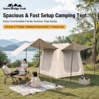 Tente gonflable rapide en tissu Oxford imperméable, double couche, grande ventilation, pour 5 à 8 personnes, une chambre, un salon, trois saisons