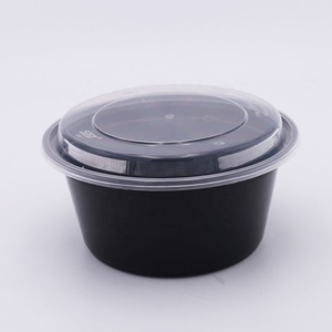 <span class=keywords><strong>Noir</strong></span> rond micro-ondable boîte à lunch à emporter en <span class=keywords><strong>plastique</strong></span> jetable <span class=keywords><strong>avec</strong></span> <span class=keywords><strong>couvercle</strong></span> - Product Image 3