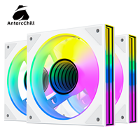 Ventilateur de dissipateur CPU AntarcChill Full White 120 mm à faible résistance au flux, roulement fluide anti-âge, 4 broches PWM, plastique