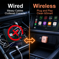 Adaptateur CarPlay sans fil 2 en 1 pour voiture, convertisseur CarPlay sans fil Android Auto, plug and play, récepteur