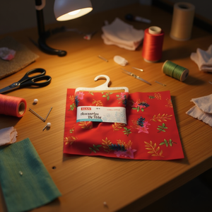 Accessorio in tessuto ILAN 100cmx150cm floreale rosso per cucito e artigianato - Product Image 2