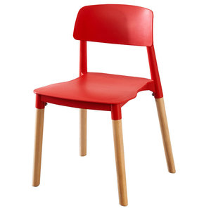 Chaise de salle à manger avec dossier épaissi, design scandinave moderne, pieds en bois, mobilier de maison, tabouret de restaurant - Product Image 3