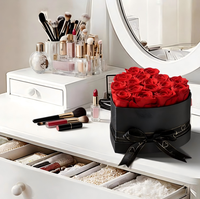 Boîte de 16 roses éternelles – Cadeau pour femme, maman, épouse – Fête des Mères, Saint-Valentin, Anniversaire, Noël, Anniversaire de mariage – Romantique