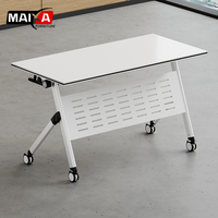 Table de conférence pliable, bureau mobile pour l'apprentissage, bureau exécutif minimaliste en bois durable