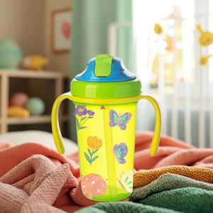 <span class=keywords><strong>Tasse</strong></span> d'entraînement pour bébé OEM sans BPA de 300ml avec poignée anti-déversement <span class=keywords><strong>Tasse</strong></span> en PP <span class=keywords><strong>Bec</strong></span> souple et flexible à double poignée Conception de <span class=keywords><strong>bec</strong></span> de canard Biberon étanche - Product Image 1