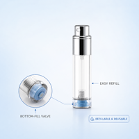 Vente en gros : Flacon vaporisateur de parfum portable 2-en-1 à double compartiment, format voyage 5 ml, en plastique, rechargeable par le bas