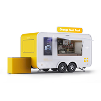 Remorque alimentaire personnalisée, mobile, pour hot-dogs, glaces et restauration rapide, entièrement équipée avec climatisation et réfrigérateur