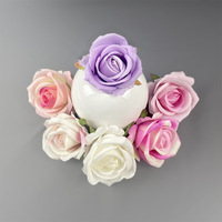 Rose artificielle réaliste 7 cm en velours, légère, pour corsage, décoration de mariage, fête des Mères, Saint-Valentin, DIY gâteau