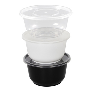 Disposable Round Plastic Bowls With Lid For <b>Soup</b> Noodles Iced Jelly Takeout Food <b>Containers</b> Thickened PP Lunch Box Casual Style - Product Image 3