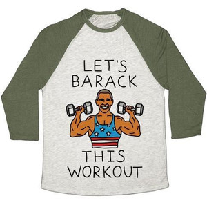 Let's Barack This Workout Unisex Tri-Blend <b>Baseball</b> <b>Tee</b> - Product Image 5