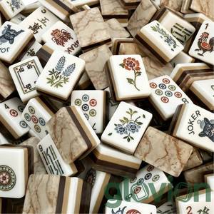 Jeu de <span class=keywords><strong>Mahjong</strong></span> américain moderne avec tuiles en acrylique effet marbre, tuiles gravées en <span class=keywords><strong>3D</strong></span> portables, jeu de <span class=keywords><strong>Mahjong</strong></span> occidental complet - Product Image 1