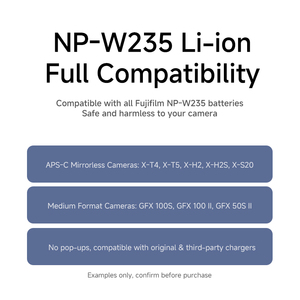 แบตเตอรี่ลิเธียมไอออน NP-W235-TC 2600มิลลิแอมป์7.2โวลต์ประเภท-C NPW235แบตเตอรี่กล้องชาร์จเร็วสำหรับ X-H2S ฟูจิฟิล์ม X-S20 <span class=keywords><strong>GFX</strong></span> 50วินาที II - Product Image 3
