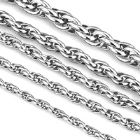 Chaîne en corde épaisse, nouveau modèle 2026, pour chaînes en corde de 4 mm, 5 mm, 6 mm, 7 mm et 10 mm, collier européen pour homme, simple, torsadé, en acier inoxydable
