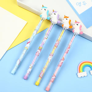 Crayon à mine remplaçable tête décorative en silicone <span class=keywords><strong>licorne</strong></span> stéréoscopique de dessin animé créatif - Product Image 3
