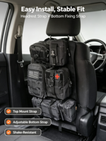 Sac de rangement tactique pour siège arrière de voiture, avec poignée de ceinture, imperméable, résistant à la compression, en tissu Oxford, multifonctionnel
