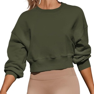 <b>Women's</b> Winter Printed Terry Casual Long Sleeve Raw Hem Pullover Sweatshirt <b>Grey</b> - Product Image 5
