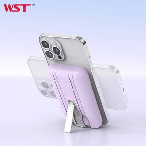 WST Banca centale แบตเตอรี่สำรองพร้อมขาตั้งขนาดเล็กแม่เหล็ก10000mah ไร้สายชาร์จเร็<span class=keywords><strong>ว</strong></span> - Product Image 4