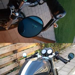 Rétroviseur universel pour guidon de moto de 22 mm de style rétro avec réflecteurs modifiés - Product Image 5