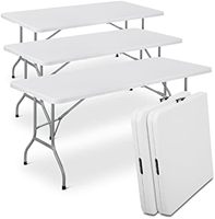 Table pliante rectangulaire en plastique HDPE blanche pour événements, mariages, extérieur, robuste, moderne, 6 pieds (180 cm, 72 pouces), portable