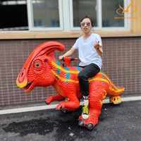Scooter électrique animatronique dinosaure réaliste pour parc d'attractions extérieur